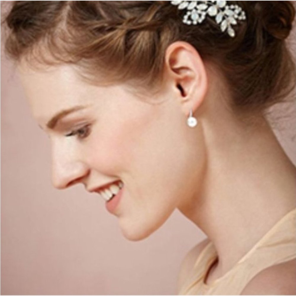 NEW 925 Silver Natural Freshwater Pearl Earrings - Picture 7 of 13